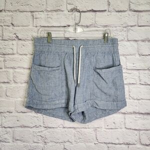 ATHLETA Cabo 100% Linen 4" Short Womans size 6 - blue